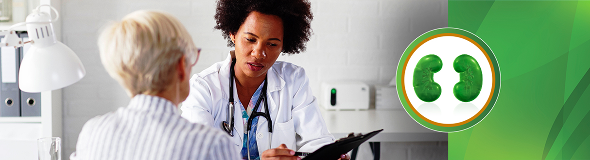 Headerbild das eine ältere Dame und Ärztin zeigt