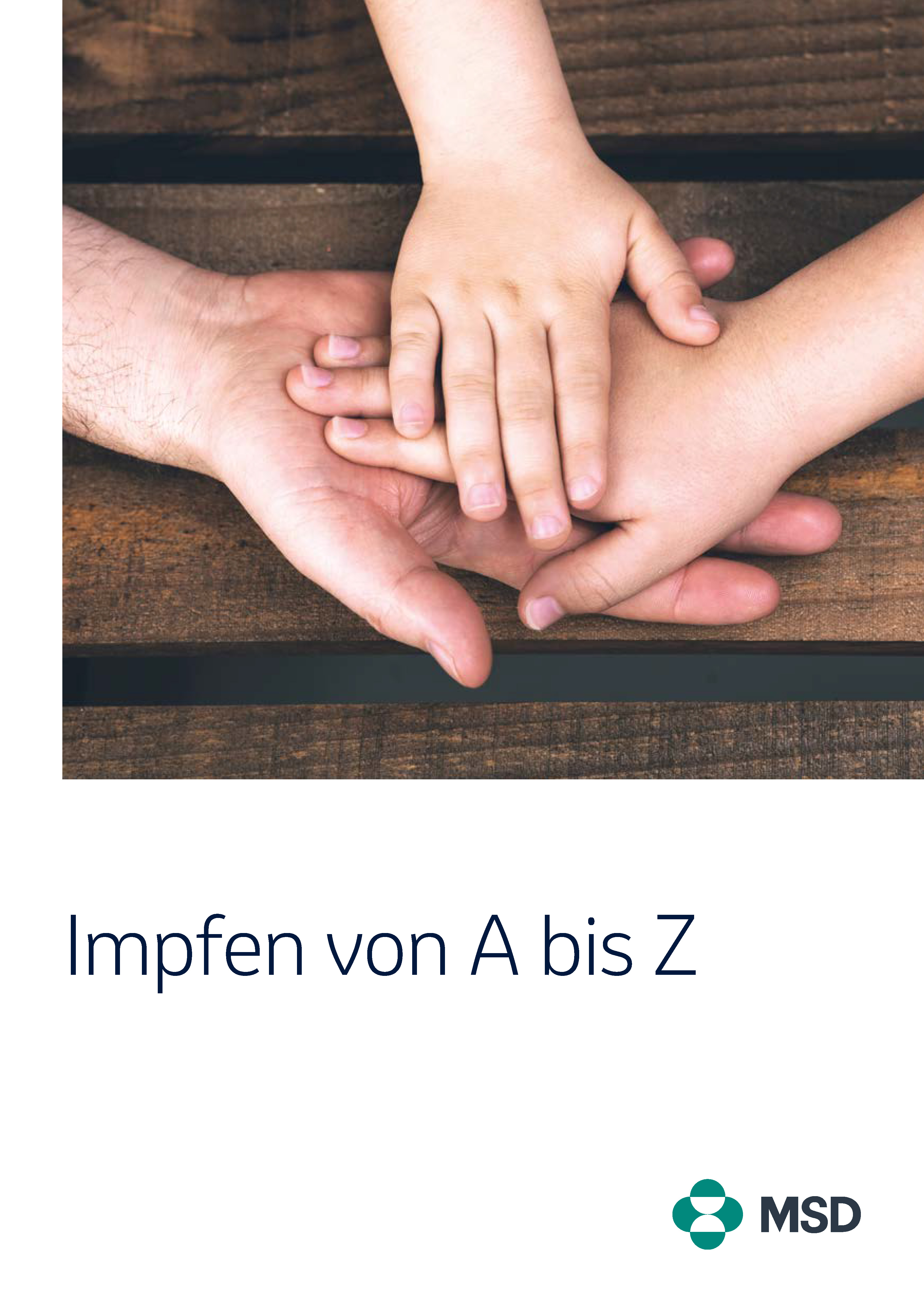 Ausschnitt von der Titelseite der Broschüre mit Titel „Impfen von A bis Z“.